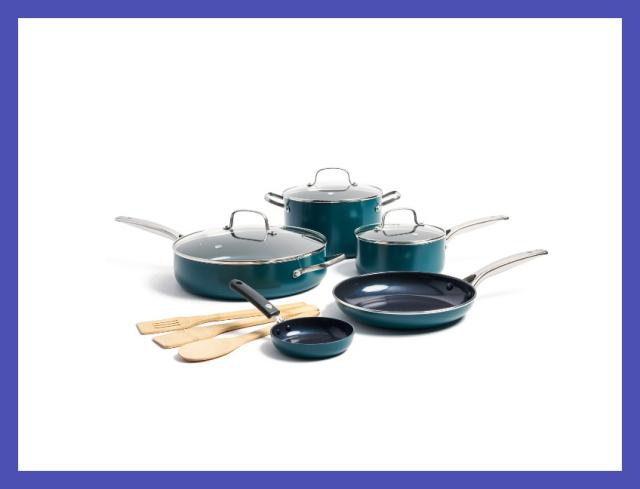 Yoshi Blue Diamond infused Ceramic Non-Stick Cookware 8 pc. Set