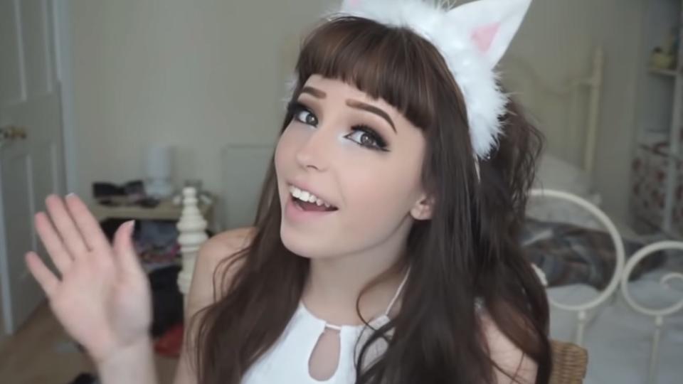 A young Belle Delphine from 2016 still wore cat ears in her early makeup tutorial videos.