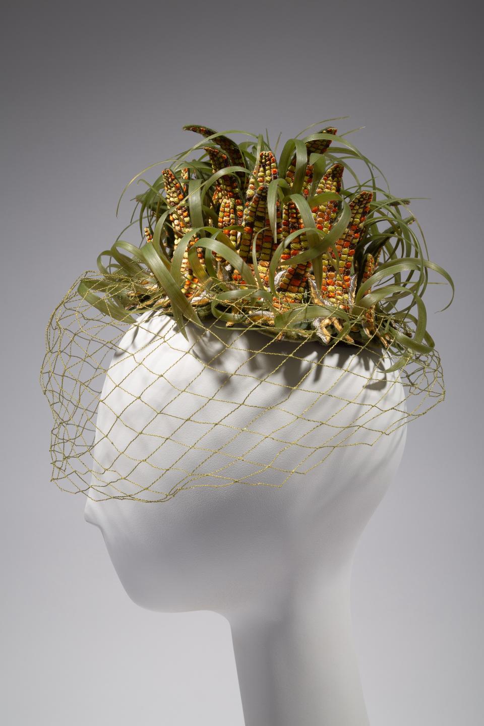 A corn hat by Bes Ben c. 1962—1965. (Eileen Costa / Courtesy Museum at FIT)