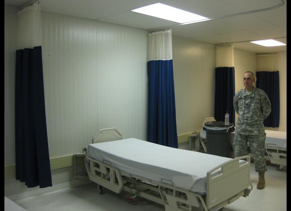 Photo reviewed by U.S. military officials shows Lieutenant Colonel Andrews McManus, deputy commander of the Joint detention group commander, inside the hospital for the detainees of the Camp VI in Guantanamo Bay. (Virginie Montet/AFP/Getty Images)