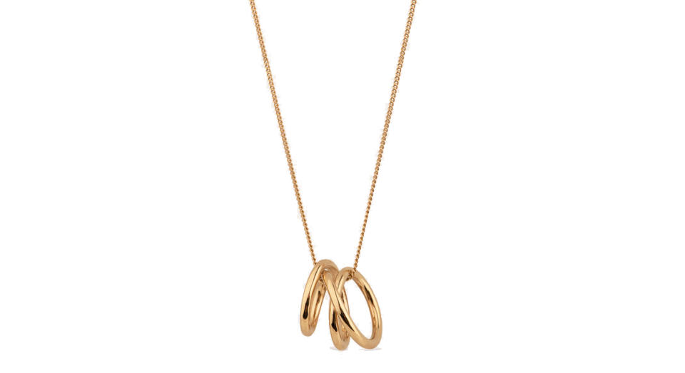 Flow 14ct yellow gold plated vermeil pendant necklace 
