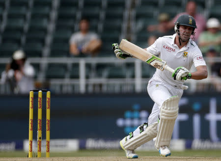 South Africa's AB de Villiers makes a run during the third cricket test match against England in Johannesburg, South Africa, January 14, 2016. REUTERS/Siphiwe Sibeko