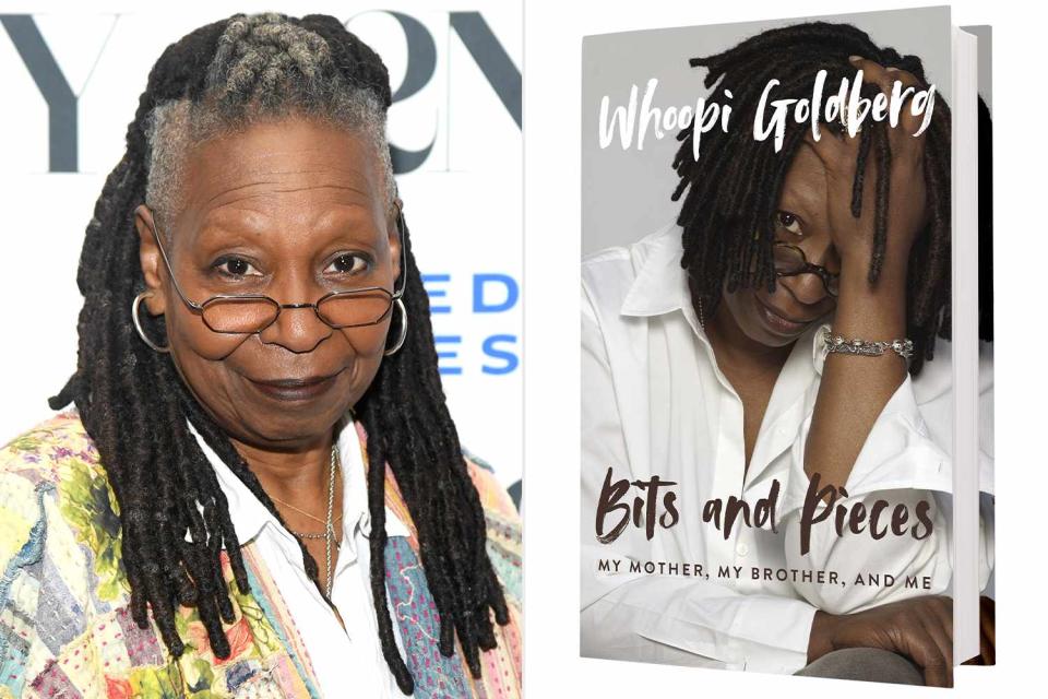 <p>Gary Gershoff/Getty; Courtesy of Blackstone Publishing</p> Whoopi Goldberg and the cover of 