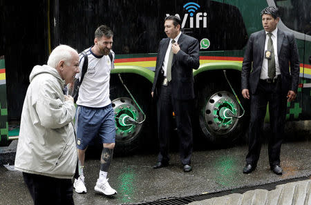 Football Soccer - Bolivia v Argentina - World Cup 2018 Qualifiers - Hernando Siles stadium, La Paz, Bolivia 28/3/17. Argentina's Lionel Messi arrives to the stadium. REUTERS/Daniel Rodrigo