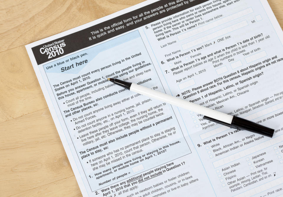 The 2010 census form.&nbsp; (Photo: blackwaterimages via Getty Images)