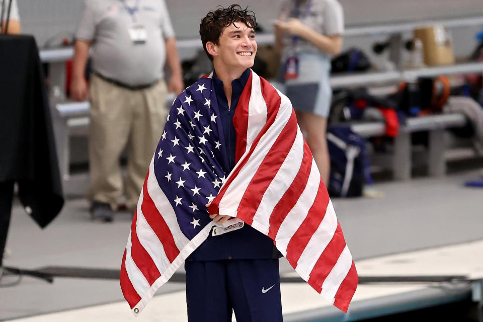 Tyler Downs at the U.S. Olympic Diving Trials at Indiana University Natatorium. - Credit: Photo by Dylan Buell/Getty Images