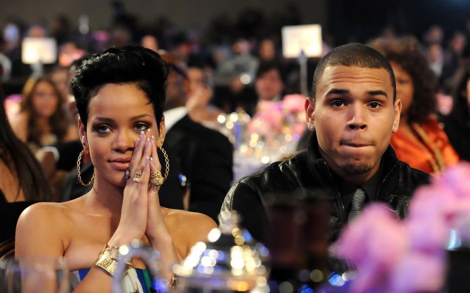 Chris Brown was arrested and subsequently pleaded guilty to assaulting girlfriend at the time, Rihanna, in 2009. Source: Getty