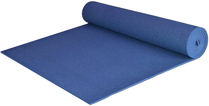 A blue yoga mat.