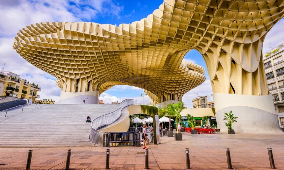 A Pedestrian passes the Metropol Parasol