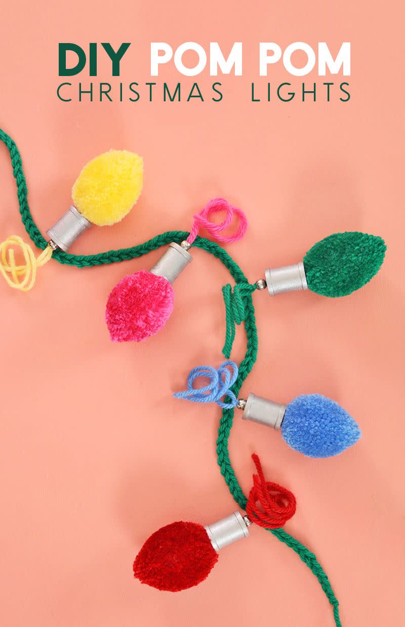 Pom-Pom Christmas Light Garland