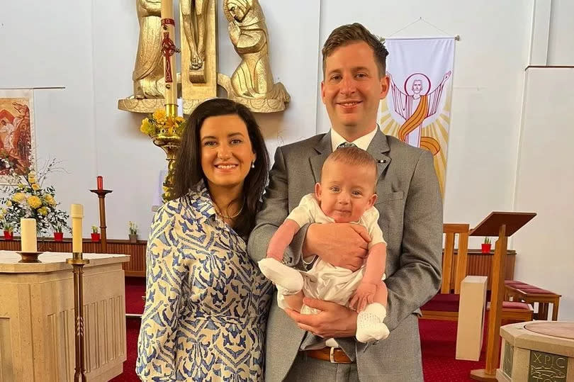 Louise Collier with husband and dad Peter and their son James