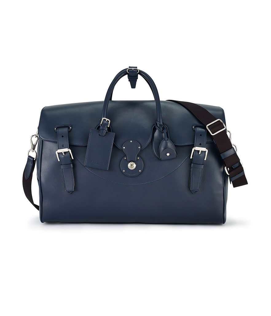 <p>Ralph Lauren Calfskin Cooper Travel Bag, $3,500,<a rel="nofollow noopener" href="http://www.ralphlauren.com/product/index.jsp?productId=59470636&cp=1760781.3740828&ab=tn_men_cs_bags&parentPage=family" target="_blank" data-ylk="slk:ralphlauren.com;elm:context_link;itc:0;sec:content-canvas" class="link "> ralphlauren.com</a></p>