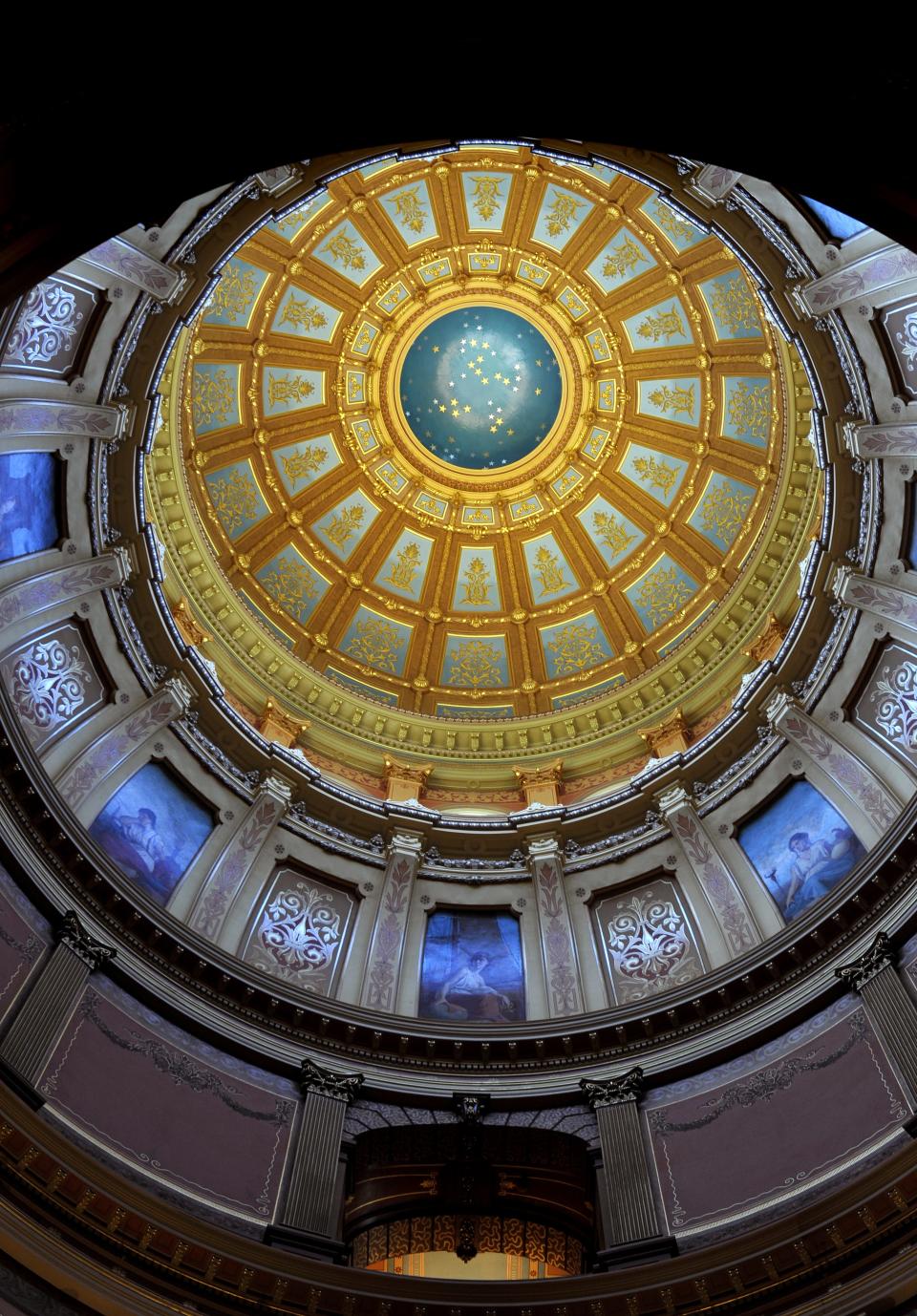 The intricate interior of the Capitol dome as seen from the rotunda of the statehouse in downtown Lansing is seen in this LSJ file photo.