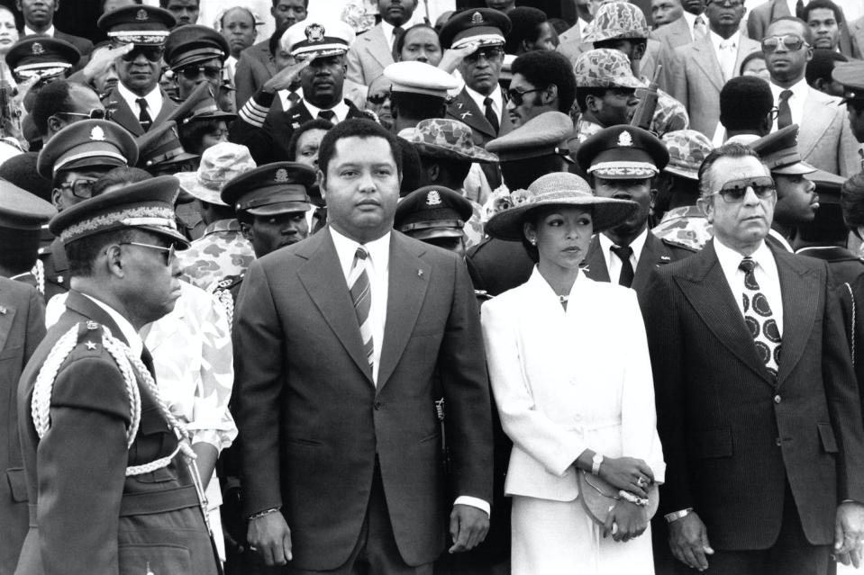 Dictator Jean-Claude Duvalier, known as ‘Baby Doc,’ ruled Haiti after his father’s death in 1971. <a href="https://www.gettyimages.com/detail/news-photo/jean-claude-duvalier-et-sa-femme-mich%C3%A8le-bennet-lors-du-news-photo/967709276?adppopup=true" rel="nofollow noopener" target="_blank" data-ylk="slk:Alain Mingam/Gamma-Rapho via Getty Images;elm:context_link;itc:0;sec:content-canvas" class="link ">Alain Mingam/Gamma-Rapho via Getty Images</a>