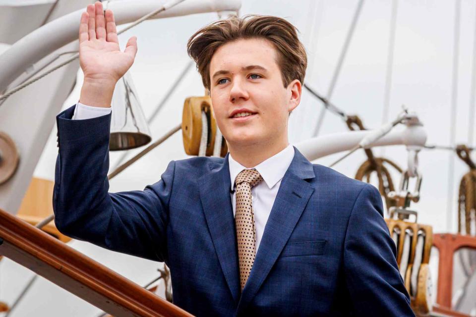 <p>Patrick van Katwijk/Getty</p> Prince Christian of Denmark at an accession celebration for Queen Margrethe in September 2022.