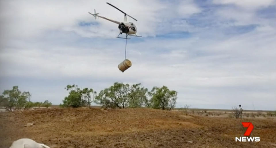 Helicopters have been trying to reach the affected farmers.Source: 7News