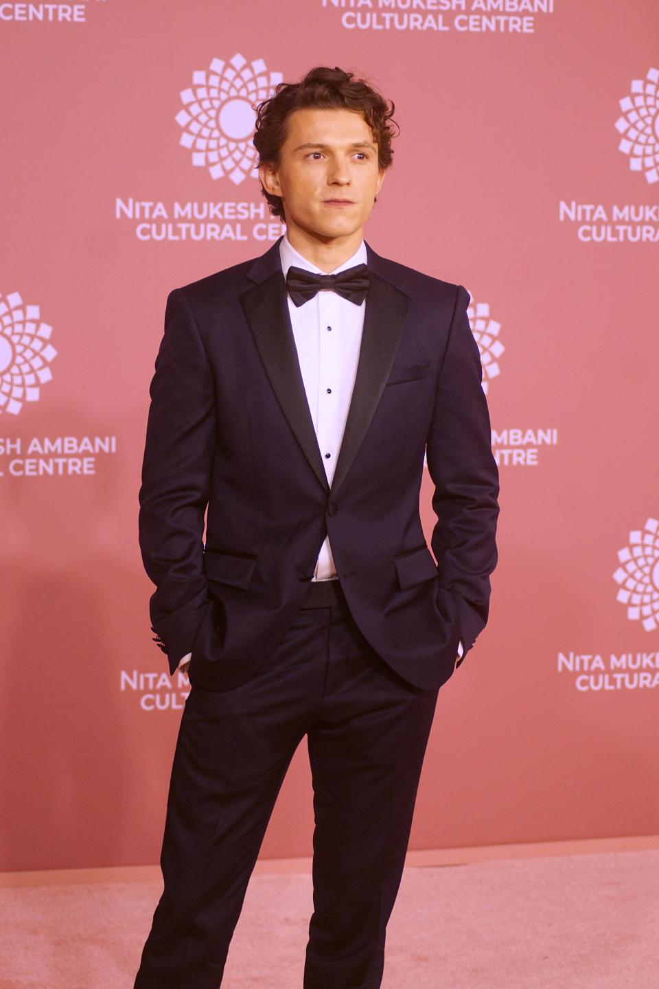 Tom Holland on the red carpet at the Nita Mukesh Ambani Cultural Centre.