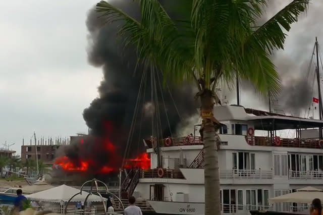 fire on cruise ship in Vietnam