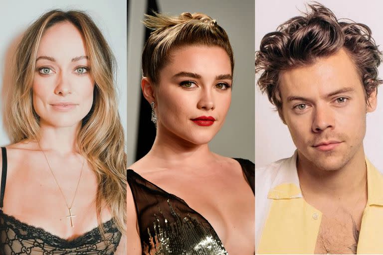 Olivia Wilde, Florence pugh y Harry Styles