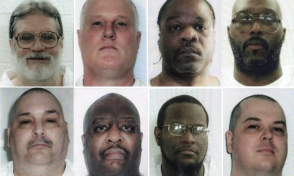 In this picture from April 2017 Ledell Lee, second top right, is shown with other Arkansas inmates scheduled for execution.