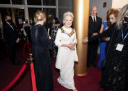 2021 Kennedy Center honoree legendary stage and screen icon Bette Midler arrives on the red carpet at the honors gala for the 44th Kennedy Center Honors on Sunday, Dec. 5, 2021, in Washington. (AP Photo/Kevin Wolf)