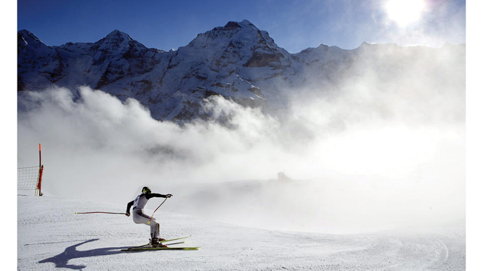 Ein Skifahrer on the Inferno racecourse