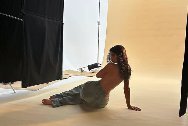 <p>Kylie Jenner/Instagram</p> Kylie Jenner topless in jeans for Acne Studios ad campaign