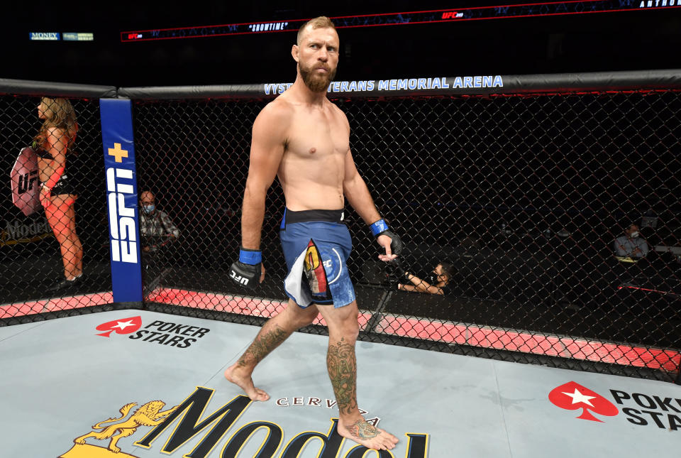 JACKSONVILLE, FLORIDA - MAY 09: Donald Cerrone prepares to fight Anthony Pettis in their heavyweight fight during the UFC 249 event at VyStar Veterans Memorial Arena on May 09, 2020 in Jacksonville, Florida. (Photo by Jeff Bottari/Zuffa LLC)