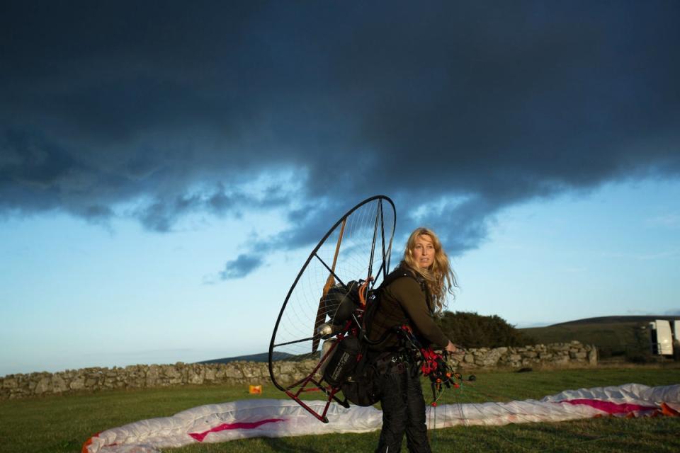 Sacha Dench visiting a nesting site in the Yorkshire Dales (New Hope/Conservation Without Borders/PA) (PA Media)