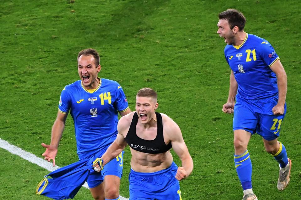 Ukraine sealed a dramatic last-gasp win over Sweden in extra time at Hampden Park (Getty Images)