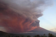 <p>Indonesia’s Mount Agung volcano erupts as seen from Amed, Karangasem, Bali, Indonesia Nov. 26, 2017. (Photo: Jose Colreavy/Reuters) </p>