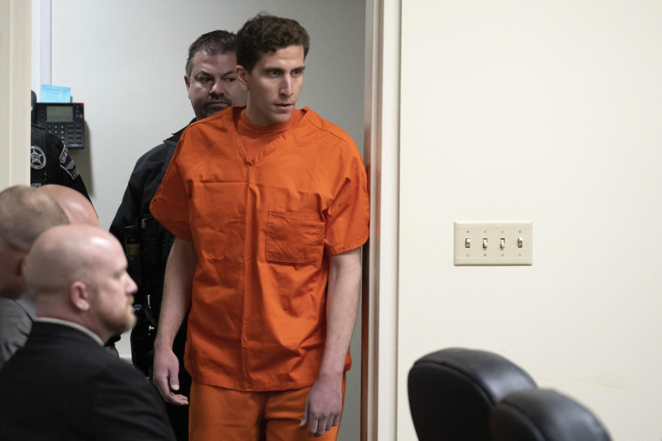 FILE - Bryan Kohberger, who is accused of killing four University of Idaho students in November 2022, appears at a hearing in Latah County District Court, on Jan. 5, 2023, in Moscow, Idaho. A grand jury has indicted Kohberger on the charges in the University of Idaho slayings case. (AP Photo/Ted S. Warren, Pool, File)
