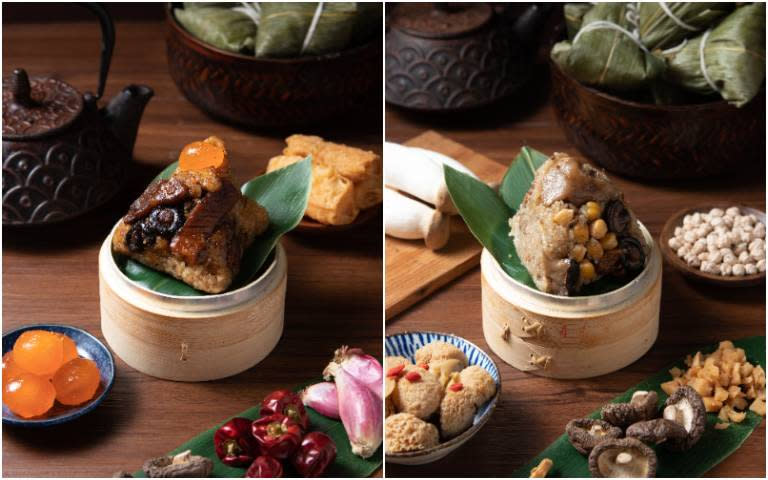 這個粽酥辣 &這素菇菇粽(圖／這一鍋皇室秘藏鍋物提供）