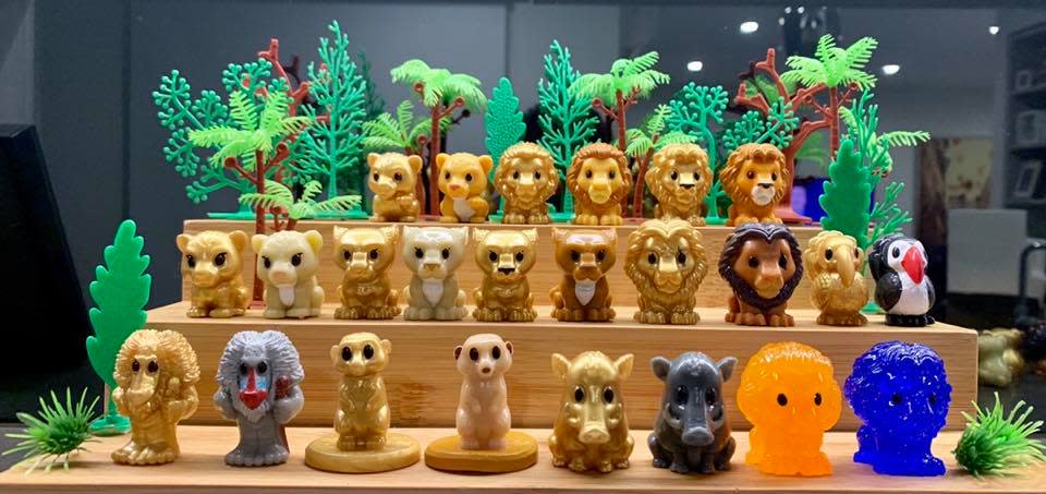 A photo of a completed Lion King Ooshies collection.