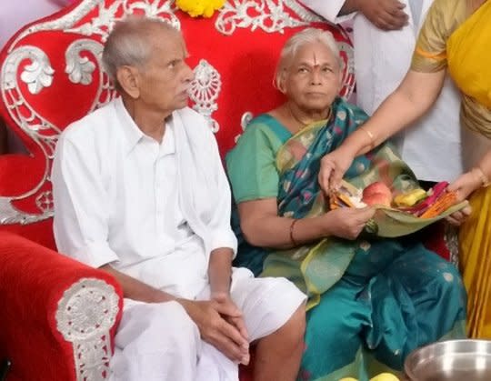 After being married for 57 years, Raja Rao’s deepest wish was to become a father, but just one day after the birth, he had a heart attack. His current condition is not known. (SWNS)