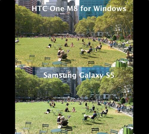 Same photo taken with HTC One and Samsung Galaxy cameras