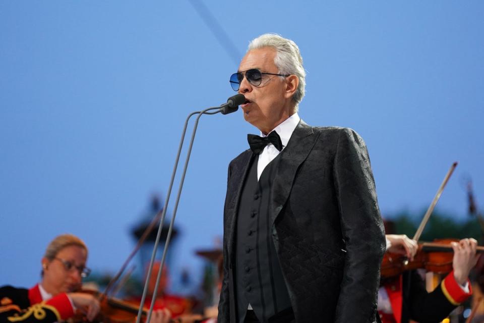 Andrea Bocelli performs (Victoria Jones / PA Wire)