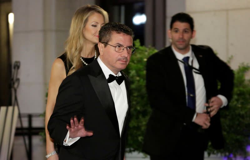 FILE PHOTO: Dan Snyder, owner of the Washington Redskins football team, arrives to attend a candlelight dinner with President-elect Donald Trump at Union Station in Washington