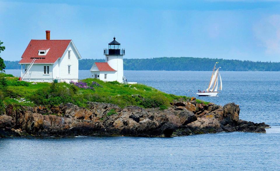 The Curtis Island Lighthouse is an easy trip to make from Camden, Maine. It is a short walk from street parking to see it from the shore.