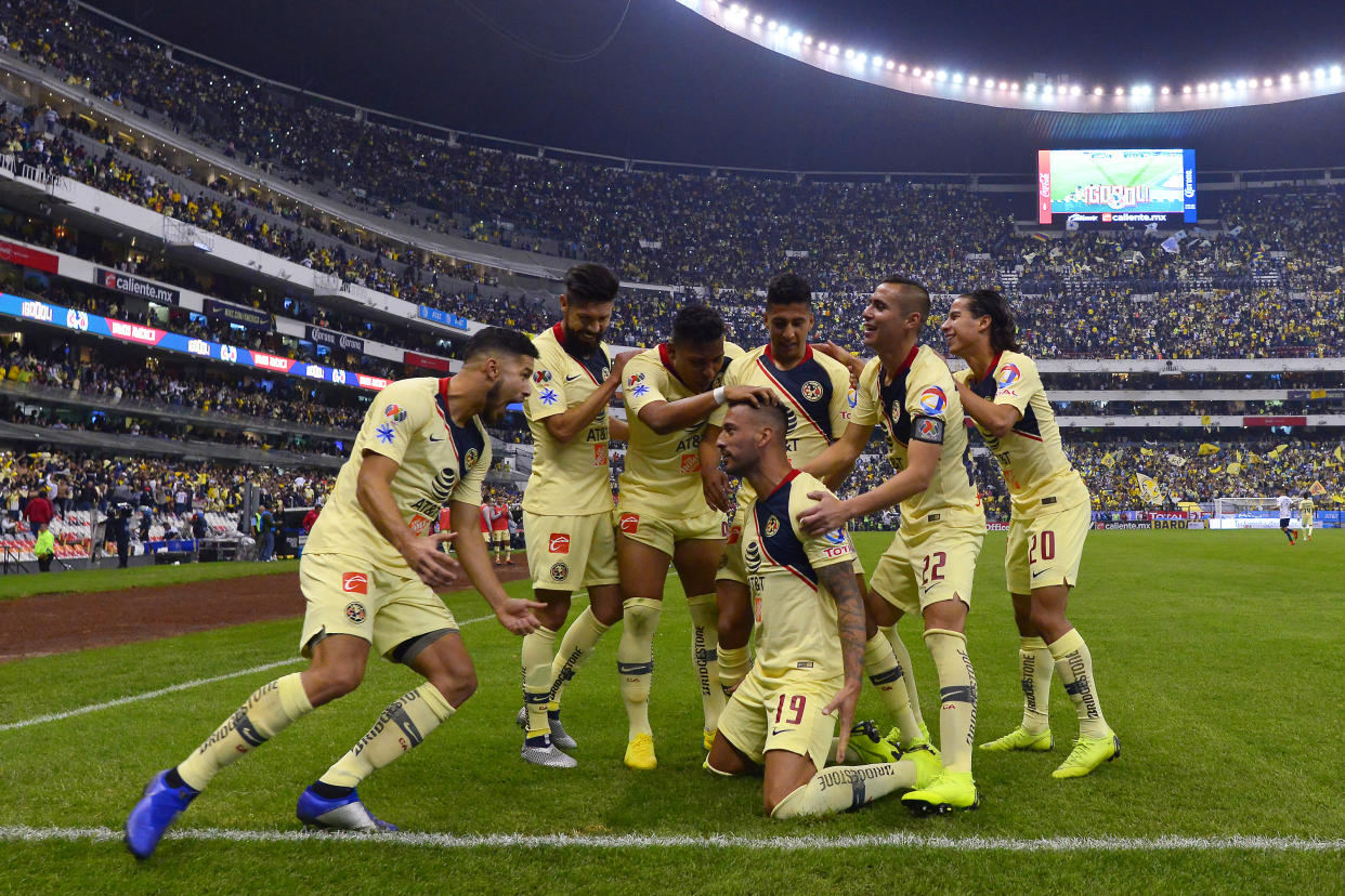 CIUDAD DE MEXICO, MEXICO – DICIEMBRE 9: durante el juego de vuelta de las semifinales del Torneo Apertura 2018 de la Liga Bancomer MX en el Estadio Azteca el 9 de Diciembre de 2018 en la Ciudad de Mexico, Mexico. (Foto: Jaime Lopez/JAM MEDIA)