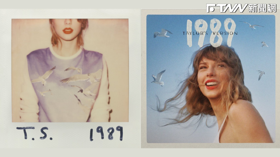 《1989（Taylor’s Version）》與當年《1989》的封面照相呼應，讓粉絲相當期待。（圖／@taylorswift13 推特）