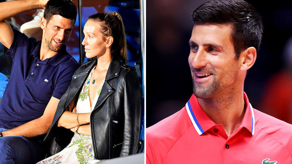 Novak Djokovic, pictured here with wife Jelena.