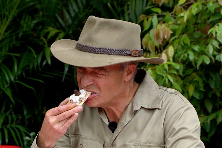 Farage eating a ‘Margar-teat-a’ (ITV)