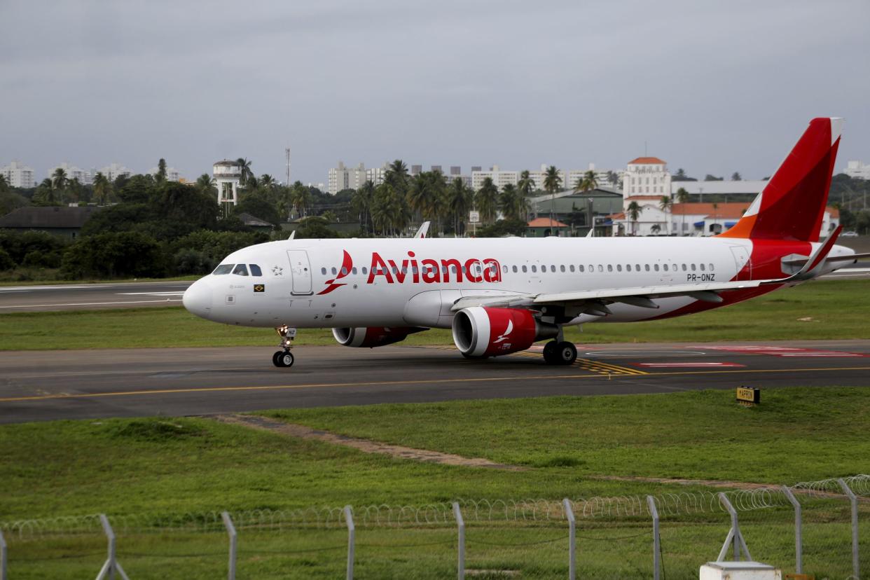 Airbus of the airline Avianca is seen in the airport patio of the city of Salvador