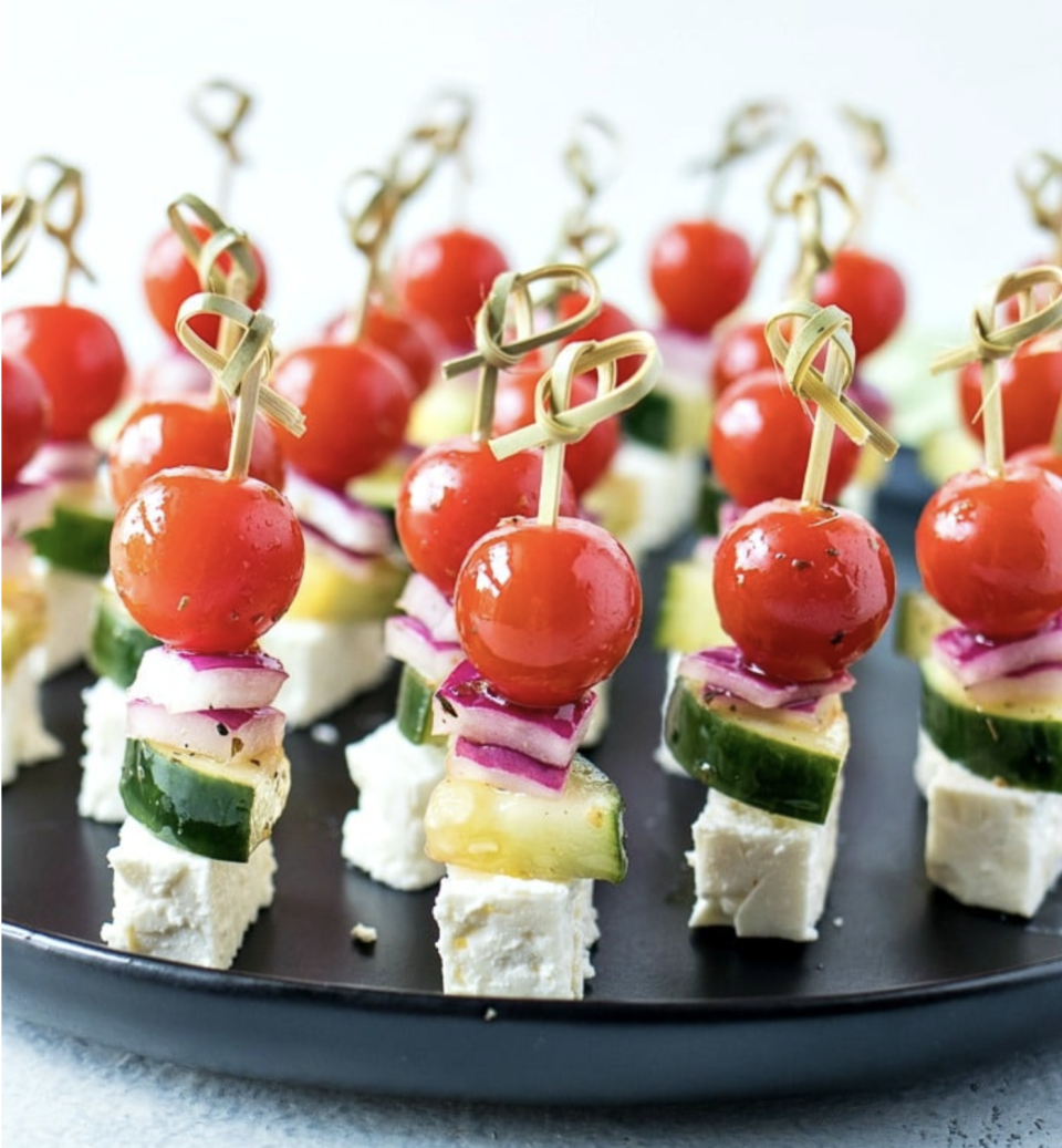 These flavor-packed skewers are the perfect fresh bite for the messy eater.Recipe: Simple Greek Salad Skewers