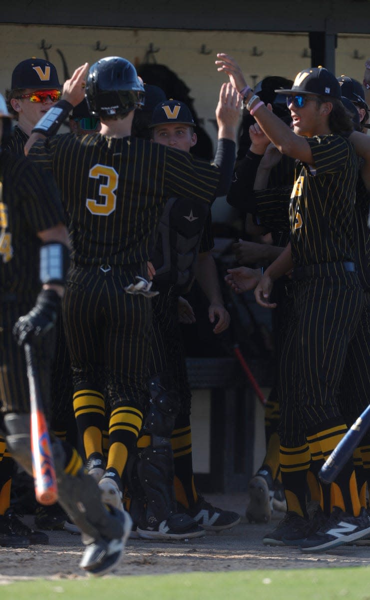 The Bishop Verot High School boys baseball team hosted Loyola Academy from Chicago Friday April 5, 2024. Verot won the matchup with a final score of 13-3 in the 6th inning.