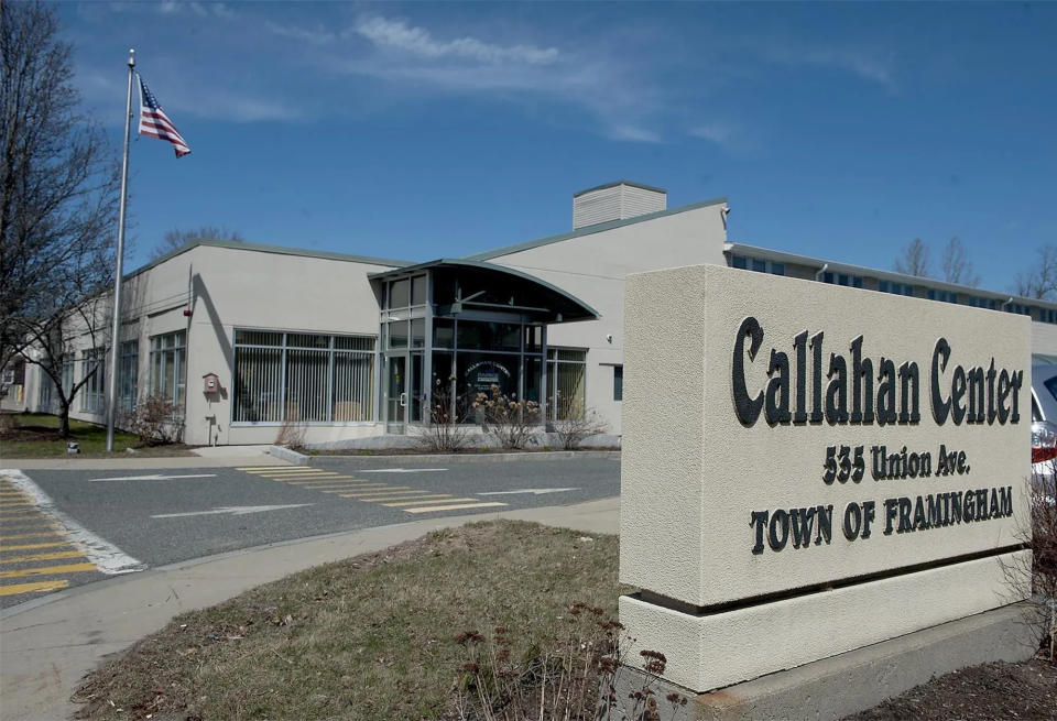 Activities at the Callahan Center/Council on Aging building on Union Avenue in Framingham have been canceled until a pipe associated with the building's fire suppression pipe is fixed.