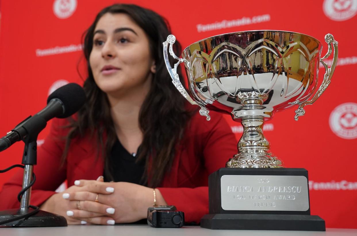 Bianca Andreescu was awarded the Lou Marsh Trophy as Canada’s athlete of the year in 2019. The trophy is awarded annually to Canada's top athlete as chosen by a panel of journalists. THE CANADIAN PRESS/Hans Deryk