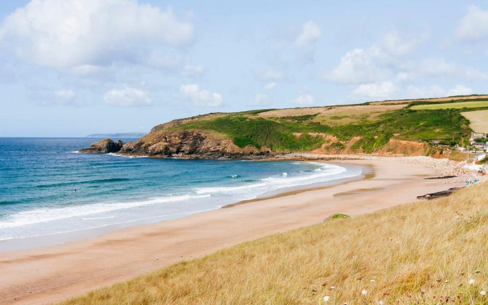 Long stretch of beach at Praa Sands - lleerogers/iStockphoto