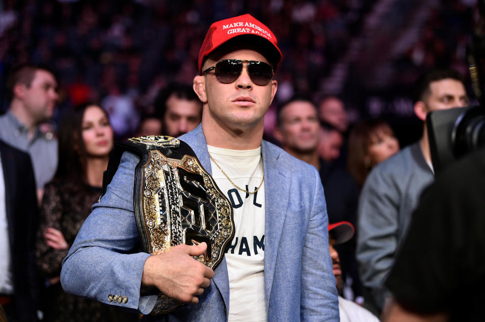 LAS VEGAS, NEVADA - MARCH 02:  UFC welterweight Colby Covington is seen during the UFC 235 event at T-Mobile Arena on March 2, 2019 in Las Vegas, Nevada. (Photo by Chris Unger/Zuffa LLC/Zuffa LLC via Getty Images)